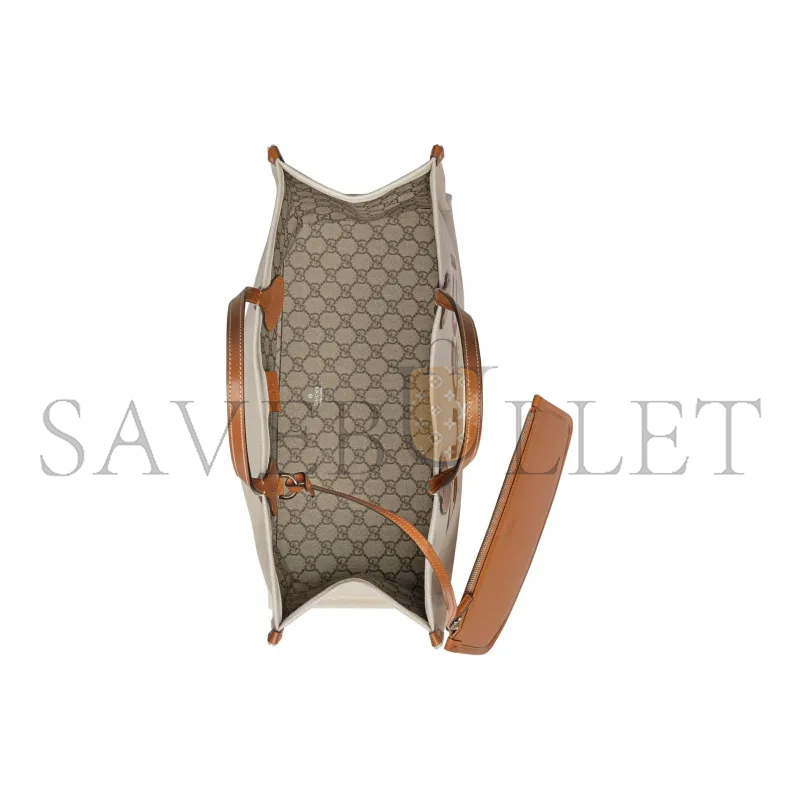 G*u*i print tote bag new beige canvas 772176 (41*29*18cm)